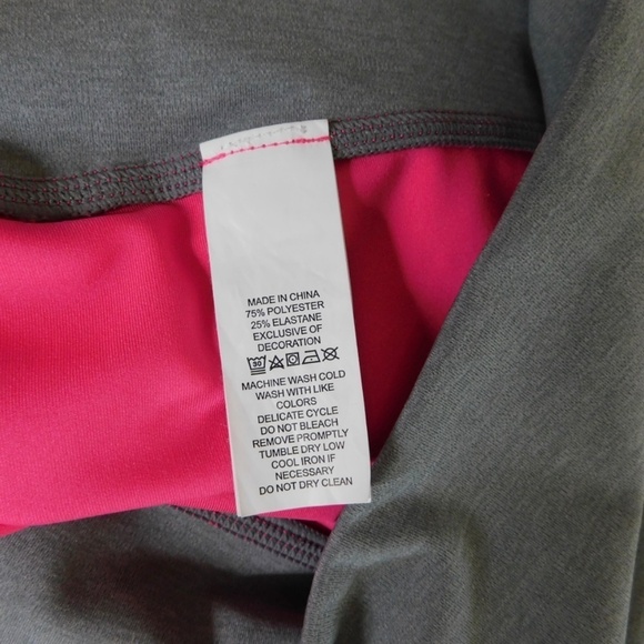 KATE SPADE Colorblock Leggings High Rise Waist Activewear Pink Gray White Large - Picture 13 of 16